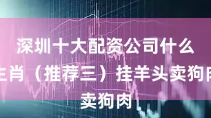 深圳十大配资公司什么生肖（推荐三）挂羊头卖狗肉